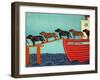 Island Ferry Black And Choc-Stephen Huneck-Framed Giclee Print