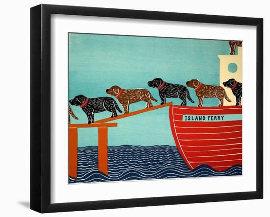 Island Ferry Black And Choc-Stephen Huneck-Framed Giclee Print
