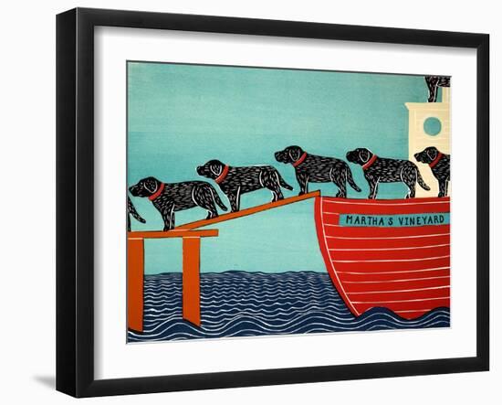 Island Ferry Black Mv Temp-Stephen Huneck-Framed Giclee Print