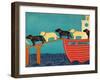 Island Ferry Champlain Black Yellow-Stephen Huneck-Framed Giclee Print