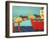 Island Ferry Choc Yellow-Stephen Huneck-Framed Giclee Print