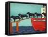 Island Ferry Nan All Black-Stephen Huneck-Framed Stretched Canvas