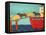 Island Ferry Nan Choc Yellow-Stephen Huneck-Framed Stretched Canvas