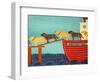 Island Ferry Nan Choc Yellow-Stephen Huneck-Framed Giclee Print