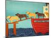Island Ferry Nan Choc Yellow-Stephen Huneck-Mounted Giclee Print