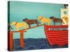 Island Ferry Nan Choc Yellow-Stephen Huneck-Stretched Canvas