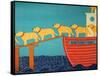 Island Ferry Nan Yellow-Stephen Huneck-Framed Stretched Canvas