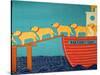 Island Ferry Nan Yellow-Stephen Huneck-Stretched Canvas