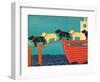 Island Ferry Nantucket Black Yellow-Stephen Huneck-Framed Giclee Print