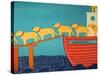 Island Ferry Yellow Dogs Nan-Stephen Huneck-Stretched Canvas