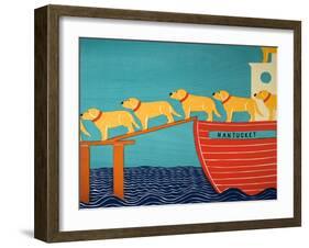 Island Ferry Yellow Dogs Nan-Stephen Huneck-Framed Giclee Print