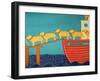Island Ferry Yellow Dogs Nan-Stephen Huneck-Framed Giclee Print