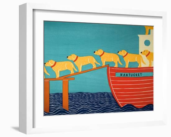 Island Ferry Yellow Dogs Nan-Stephen Huneck-Framed Giclee Print