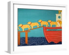 Island Ferry Yellow Dogs Nan-Stephen Huneck-Framed Giclee Print