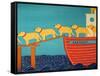 Island Ferry Yellow Dogs Nan-Stephen Huneck-Framed Stretched Canvas