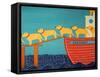 Island Ferry Yellow Dogs Nan-Stephen Huneck-Framed Stretched Canvas