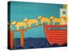 Island Ferry Yellow Dogs Nan-Stephen Huneck-Stretched Canvas