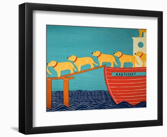 Island Ferry Yellow Dogs Nan-Stephen Huneck-Framed Premium Giclee Print