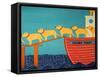 Island Ferry Yellow Dogs-Stephen Huneck-Framed Stretched Canvas