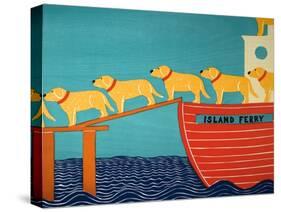 Island Ferry Yellow Dogs-Stephen Huneck-Stretched Canvas