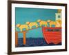 Island Ferry Yellow Dogs-Stephen Huneck-Framed Giclee Print