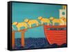 Island Ferry Yellow Dogs-Stephen Huneck-Framed Stretched Canvas