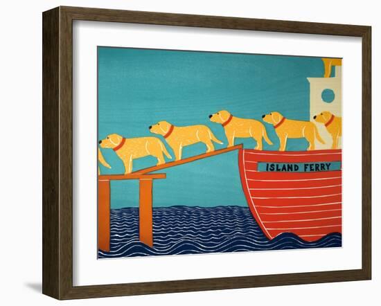 Island Ferry Yellow Dogs-Stephen Huneck-Framed Giclee Print