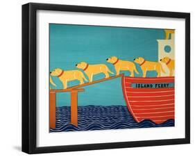 Island Ferry Yellow Dogs-Stephen Huneck-Framed Giclee Print