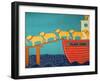 Island Ferry Yellow Dogs-Stephen Huneck-Framed Giclee Print