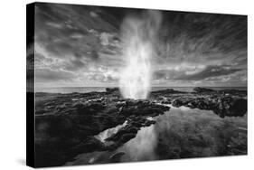 Island Fire, Sunrise at Spouting Horn, Kauai Hawaii-Vincent James-Stretched Canvas