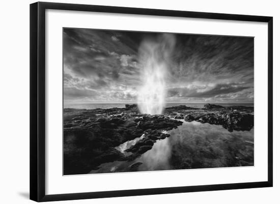 Island Fire, Sunrise at Spouting Horn, Kauai Hawaii-Vincent James-Framed Photographic Print