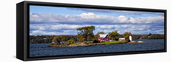 Island Home and Lighthouse on the Thousand Islands, New York, USA-Joe Restuccia III-Framed Stretched Canvas