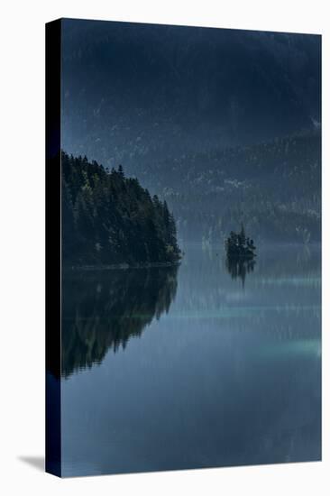 Island in Lake Eibsee-By-Stretched Canvas