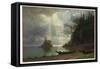 Island in the Lake (Oil on Canvas)-Albert Bierstadt-Framed Stretched Canvas