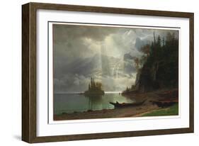 Island in the Lake (Oil on Canvas)-Albert Bierstadt-Framed Giclee Print