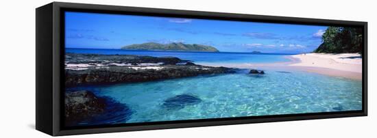 Island in the Sea, Veidomoni Beach, Mamanuca Islands, Fiji-null-Framed Stretched Canvas