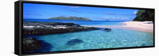 Island in the Sea, Veidomoni Beach, Mamanuca Islands, Fiji-null-Framed Stretched Canvas