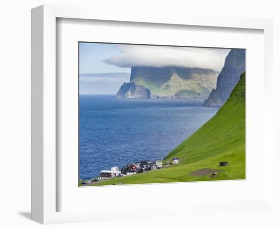 Island Kalsoy, village Trollanes, Faroe Islands, Denmark-Martin Zwick-Framed Photographic Print