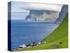 Island Kalsoy, village Trollanes, Faroe Islands, Denmark-Martin Zwick-Stretched Canvas