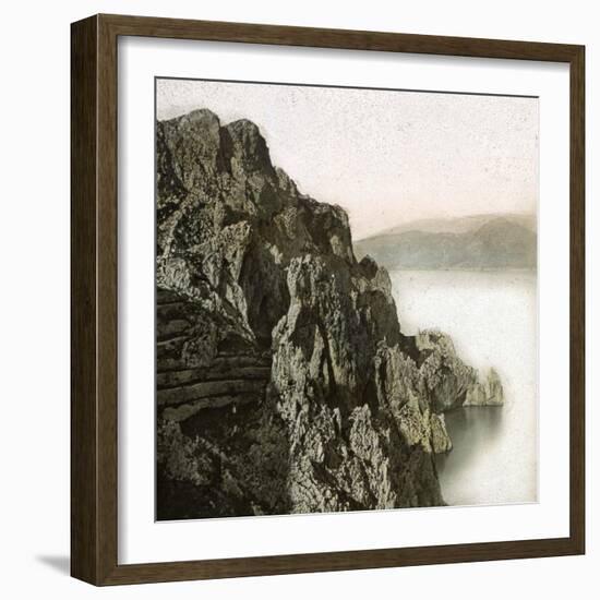 Island of Capri (Italy), the Natural Arch and Cape Campanella, Circa 1860-Leon, Levy et Fils-Framed Photographic Print