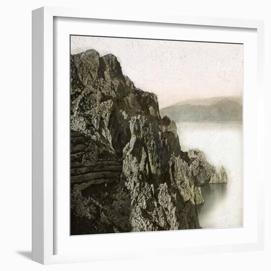 Island of Capri (Italy), the Natural Arch and Cape Campanella, Circa 1860-Leon, Levy et Fils-Framed Photographic Print