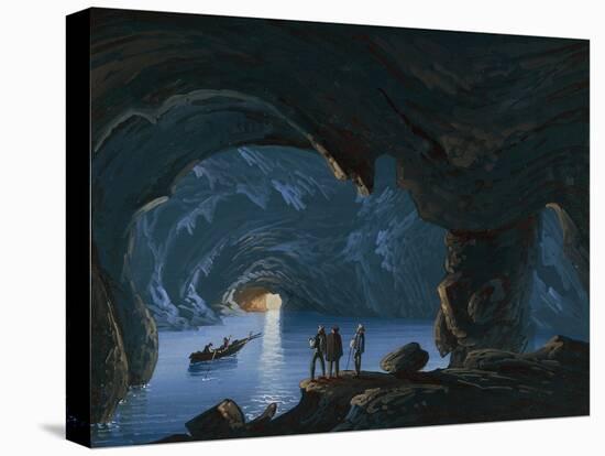 Island of Capri, the Blue Grotto, Gouache-null-Stretched Canvas