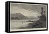 Island of Elephantine, Arabian Mountains on the Left, Assouan on the Right-Charles Auguste Loye-Framed Stretched Canvas