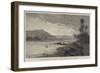 Island of Elephantine, Arabian Mountains on the Left, Assouan on the Right-Charles Auguste Loye-Framed Giclee Print