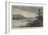 Island of Elephantine, Arabian Mountains on the Left, Assouan on the Right-Charles Auguste Loye-Framed Giclee Print