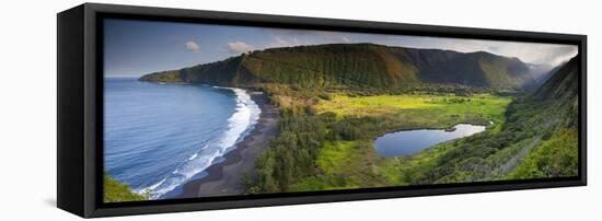 Island of Hawaii, Hawaii: Elevated View of Waipio Valley.-Ian Shive-Framed Stretched Canvas