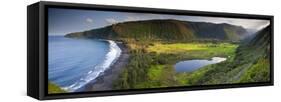 Island of Hawaii, Hawaii: Elevated View of Waipio Valley.-Ian Shive-Framed Stretched Canvas