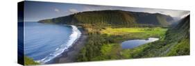 Island of Hawaii, Hawaii: Elevated View of Waipio Valley.-Ian Shive-Stretched Canvas