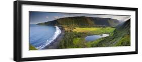 Island of Hawaii, Hawaii: Elevated View of Waipio Valley.-Ian Shive-Framed Premium Photographic Print