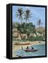 Island of Madagascar. Tamatave. Engraving. Colored.-Tarker-Framed Stretched Canvas